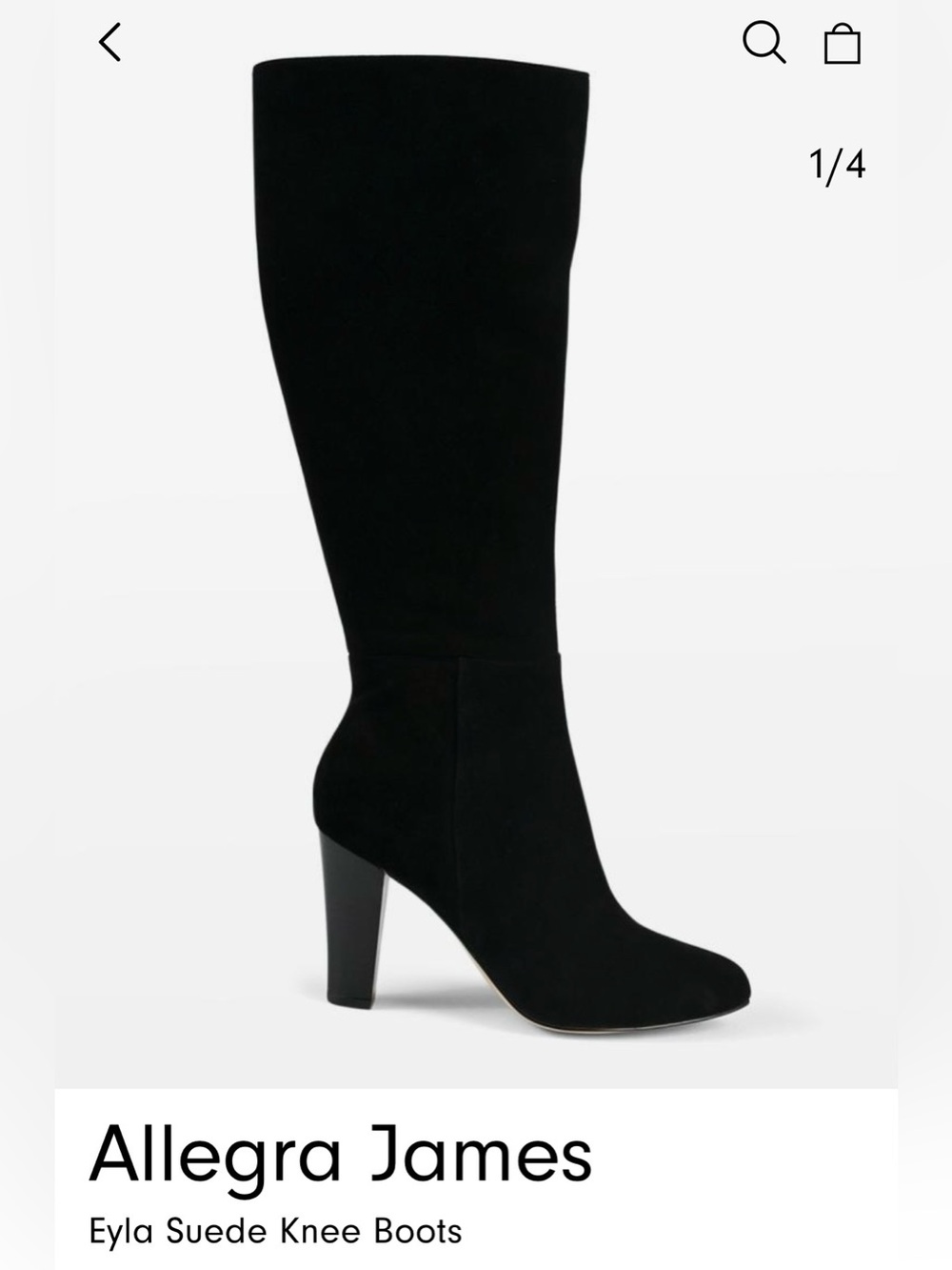 Allegra James Eyla Suede Knee Boots - Black